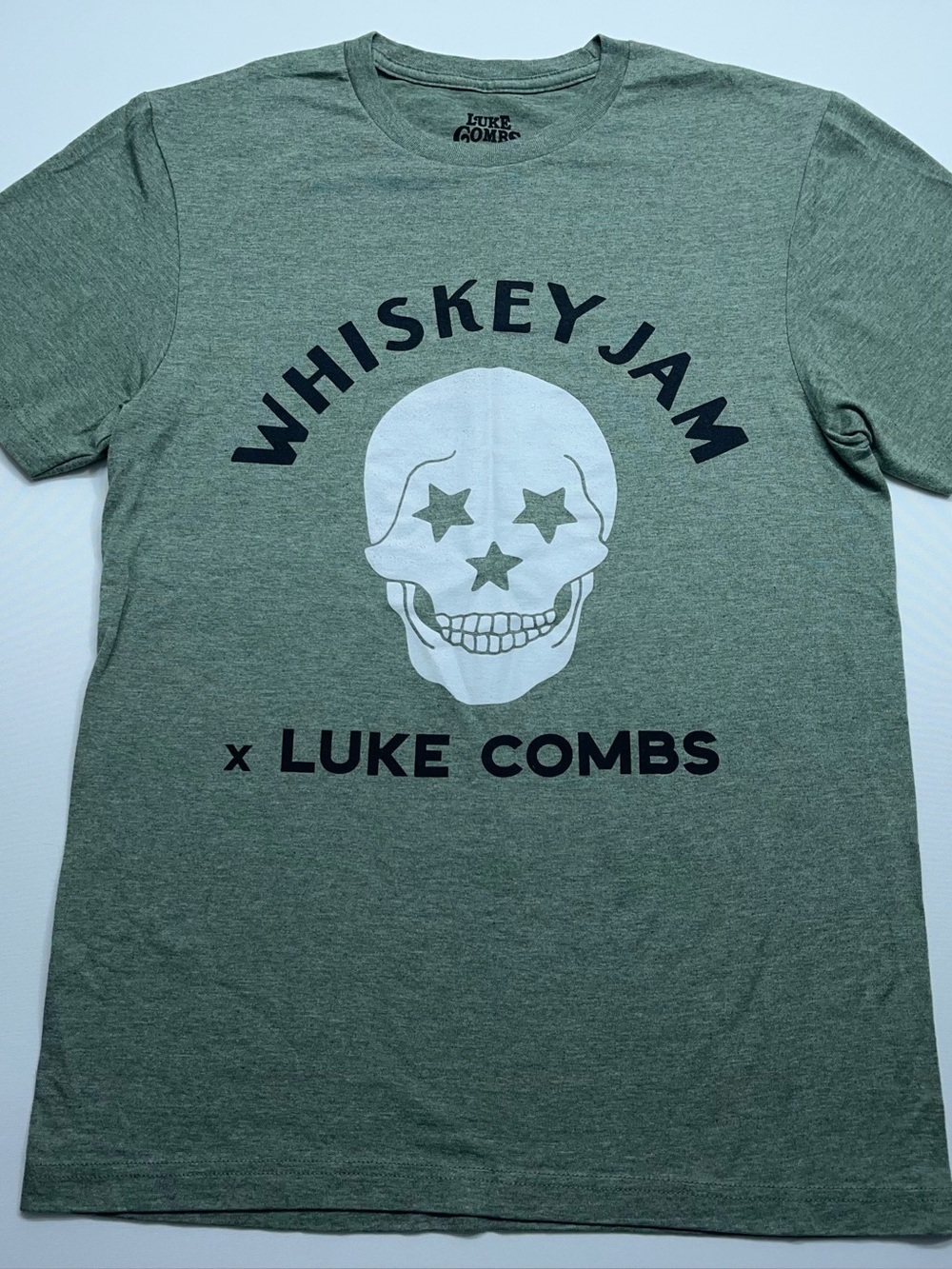 Luke Combs Whiskey Jam Tour T-Shirt Mens Size Small Green Bootleggers Tailgate